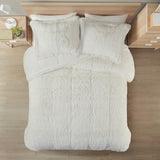 King/Cal King Shaggy Long Fur Comforter Mini Set B03595904