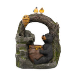 ZUN 18.5x11.8x22.6" Decorative Two-Tiered Water Fountain Woodland Animal Design, Outdoor Fountain W2078P178886