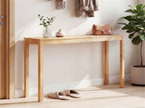 48" Solid Wood Leg Console Table, Narrow Farmhouse Entryway Table for Hallway & Sofa - Natural 83230197