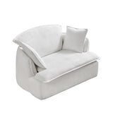 Convertible Compressed Sofa Chair with Ottoman, Modern Corduroy Fabric Armchair for Small Spaces, W1036P251805