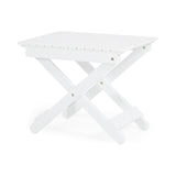 ZUN Outdoor Folding Wooden Side Table, White, 15"D x 22.75"W x 18.25"H 69863.00WHI