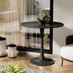 ZUN Black Round Table, Modern Dining Table, MDF Top and Steel Base Tulip Round Kitchen Table, Mid W2641P212234