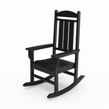 Black Traditional Porch Rocker Classic HDPE Poly Lumber for Porch, Patio, and Garden Comfort B195P198773
