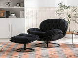 Accent chair TV Chair Living room Chair with Ottoman-BLACK W676P232282