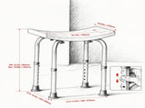 Shower Chair, Adjustable Height Shower Stool with Built-in Handles, Non-Slip Bath Bench Seat for 72542791