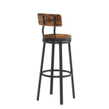 ZUN Swivel bar stool set of 2 with backrest, industrial style, metal frame, 29.5'' high for dining room. W1162P168135