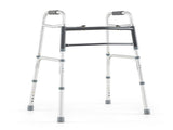 Silver Foldable Walker, 2-Button Folding Mechanism & 7-Level Adjustable Height , 350LBS 04789296