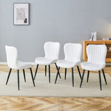 The White Minimalist Ergonomic Dining Chair Comes In A Pack of 4, With A Comfortable Design Of W1151P277171