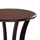 Cherry Round Accent Table with Faux Marble Top B062P145502