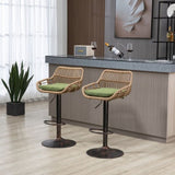 COOLMORE Modern Swivel Bar Stools Set of 2 Adjustable Counter Height Chairs with Footrest for W39594822