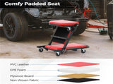 Foldable Garage Creeper with Padded Seat, 6 Universal Casters Dual-Mode Repair Tool for Workshop 44456056