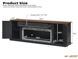 Elegant Walnut TV Stand with Gray Brick Accents for TVs Up to 70", Contemporary Sideboard with N721P394506B