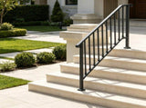 5-Step Stair Handrail Kit, Transitional Black Retro Arch Design with Installation Hardware, for 86165355
