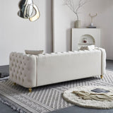 86'' W Luxury Modern Tufted Sofa with 2pcs of toss pillows for Living Room ,Bedroom,Beige Color W579P303655