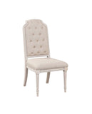 ZUN ACME Wynsor Side Chair , Fabric & Antique Champagne 67532