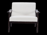 Medieval-inspired modern armchair with high back upholstered chair, solid wood legs, W2989P506961