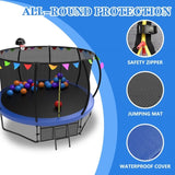 12FT Kids Trampoline with Safety Enclosure Net & Ladder, and flag parts, Outdoor W1163P234177