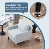 Accent Chair With Metal Black Legs,Comfy Chenille Club Fabric Armchair,Single Sofa Chair for Living W3042P262914