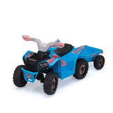 ZUN 6V Kids Electric ATV, Toddler Ride on Car with Trailer, Music, Bluetooth Power Display for Boys W2181P164288