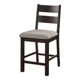 Dining Chairs Padded Fabric Seat Set of 2pc Side Chair Ladder Back Kitchen Dining Room Espresso B011P291549