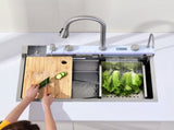 Pull-out Facuet Single Bowl Sink Kitchen Sink 304 Whale Waterfall Sink Dish Sink Household 69820367
