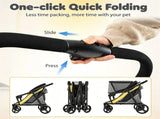 220LBS Large Capacity Dog Stroller, Foldable Pet Stroller with 360&deg Swivel Shock-Absorbing 75075649