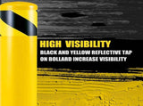 Safety Bollard Post, 42 Inch Height Steel Bollards, 4.5 Inch Diameter Parking Bollard, Yellow Powder 50976120