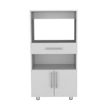 ZUN Worland Pantry Cabinet with Microwave Stand, Multi-Functional with Drawer and 2-Door B200P173200