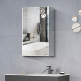 ZUN 20*26 Matted Black medicine cabinet Surface Mount with Mirror Bathroom Livingroom W135560290