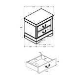 MDF Nightstand with 2 Drawers, Cappuccino B016P254522