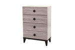 ZUN Modern Design Bedroom Furniture 1pc Cream 4 Drawers Beautiful Chest with Faux Marble Top B011P262327