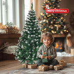 ZUN 5 FT Artificial Snow Tipped Christmas Tree, Unlit Christmas Pine Tree with 480 Branch Tips and 66007395