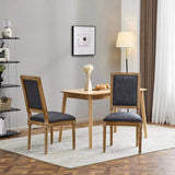 French Country Dining Chairs Elegant Cane Backrest & Upholstered Seats with Fluted Legs N767P263677H