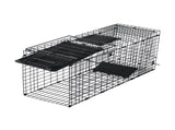 32" Live Animal Cage Trap, Heavy Duty Folding Raccoon Trap, Humane Cat Trap with Handle, Black 38457316