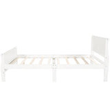 Full Size Wood Platform Bed with Headboard and Wooden Slat Support WF289141AAK
