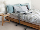 Multifunctional Adjustable Bedside Table MDF/Iron/4 Wheels With Brake, Silver Grey 43020474