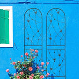 2 Pack Metal Garden Trellis 86.7" x 19.7" Rustproof Trellis for Climbing Plants Outdoor Flower W1586P268060