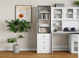 70.87" H Tall Bathroom Storage with 1 glass Door and 3 Drawer, Narrow Storage Unit, Floor W331P298186
