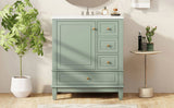 30" Bathroom Vanity with Sink, One Door with Shelf and Three Drawers, Soft Close Door, Light Green N759P225994G