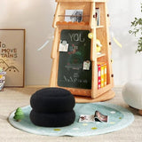 Storage Ottoman, Round Teddy Velvet Footrest with Tray, Macaron-Shaped Stool, Modern Side Table, 11486859