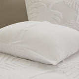 King/Cal King 3 Piece Tufted Cotton Chenille Palm Duvet Cover Set B03597343