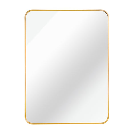 ZUN Gold 24x36 INCH Metal Rectangle Barhroom mirror W2203P183175