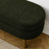 Ottoman Oval Storage Bench,Rubber Wood Legs, Green W487P220595