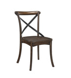 Dark Oak Finish Dining Side Chairs Set of 2 Wooden Kitchen Furniture X-Design Metal Accent Black B2741P327428