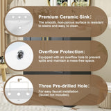 24"Bathroom Vanity with Sink, MDF Cabinet with Solid Wood Frame, 1 Divided Drawer and 2 Soft Close N729P321378B