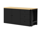 89.7''Wooden Sideboard with Extendable Table,Multifunctional Storage Cabinet with 2 Doors N711P334768O