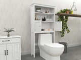 Over The Toilet Rack 2 -Tier Toilet Bathroom Spacesaver Storage Shelf with 2 Doors Wood Storage 54623098