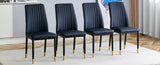 A set of 4 dining black dining chair set, PU material high backrest seats and sturdy leg W1151P191427