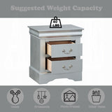 Wooden Nightstand with 2 Drawers in Platinum Finish B016P253463