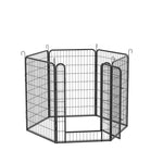 ZUN 6 Panels Heavy Duty Metal Playpen with door,39.37"H Dog Fence Pet Exercise Pen for Outdoor, Indoor 26571165